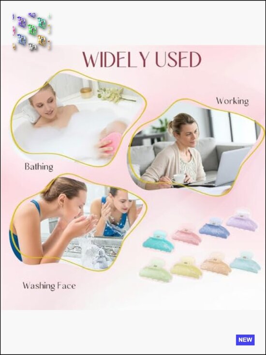 40 Pcs Large Acrylic Hair Claw Clips Non-slip Strong Hold Barrettes Bulk main image 5